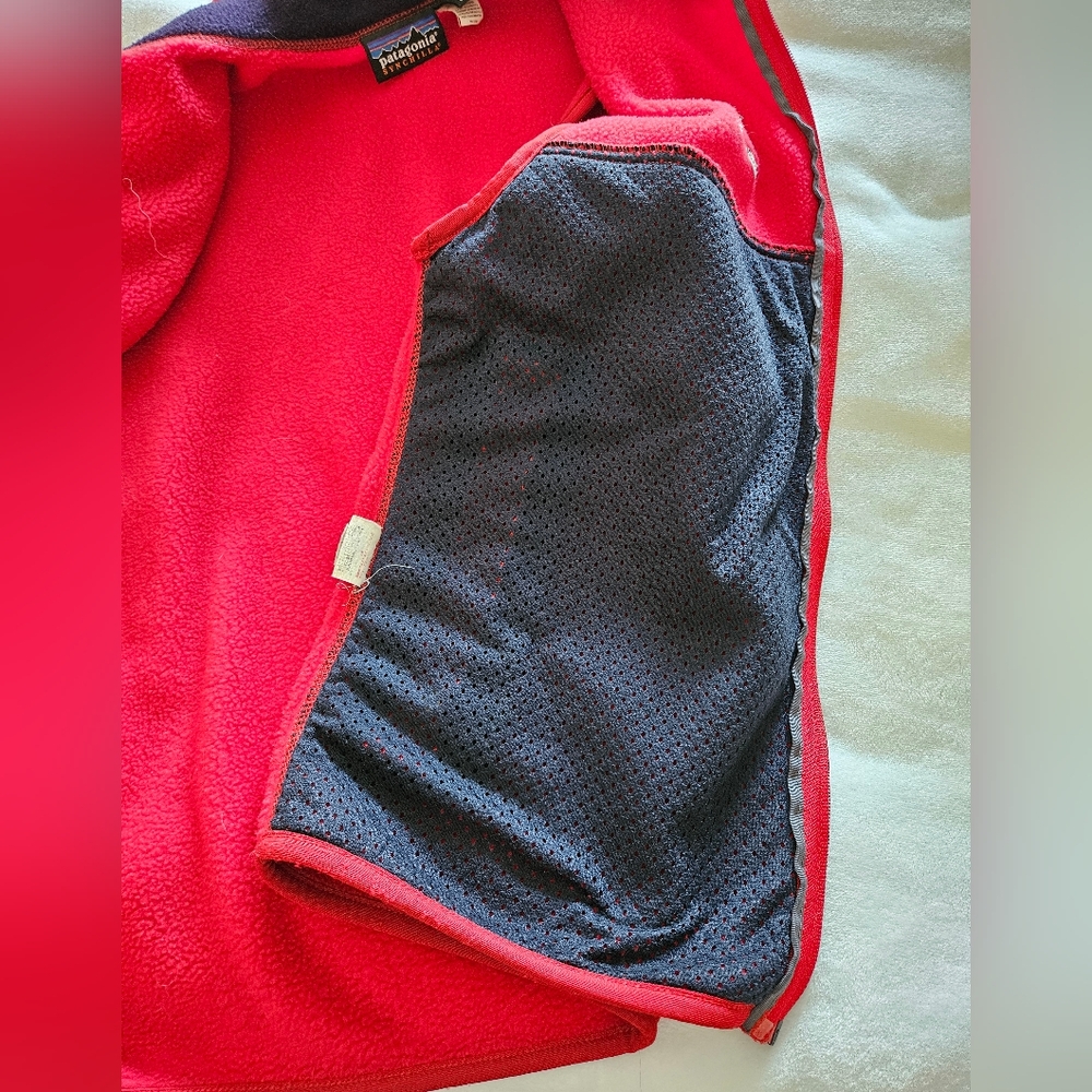 VINTAGE 70's PATAGONIA SYNCHILLA VEST STYLE 25182 WOMENS MEDIUM RED ZIP UP - Picture 13 of 15